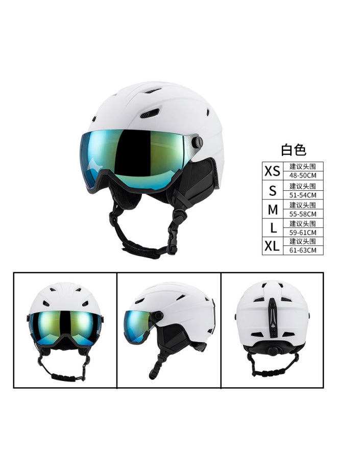 Matt White lens Style New Ski Helmet Outdoor Sports Unisex Ski Equipment Breathable Warm Anti-fall Safety Helmet