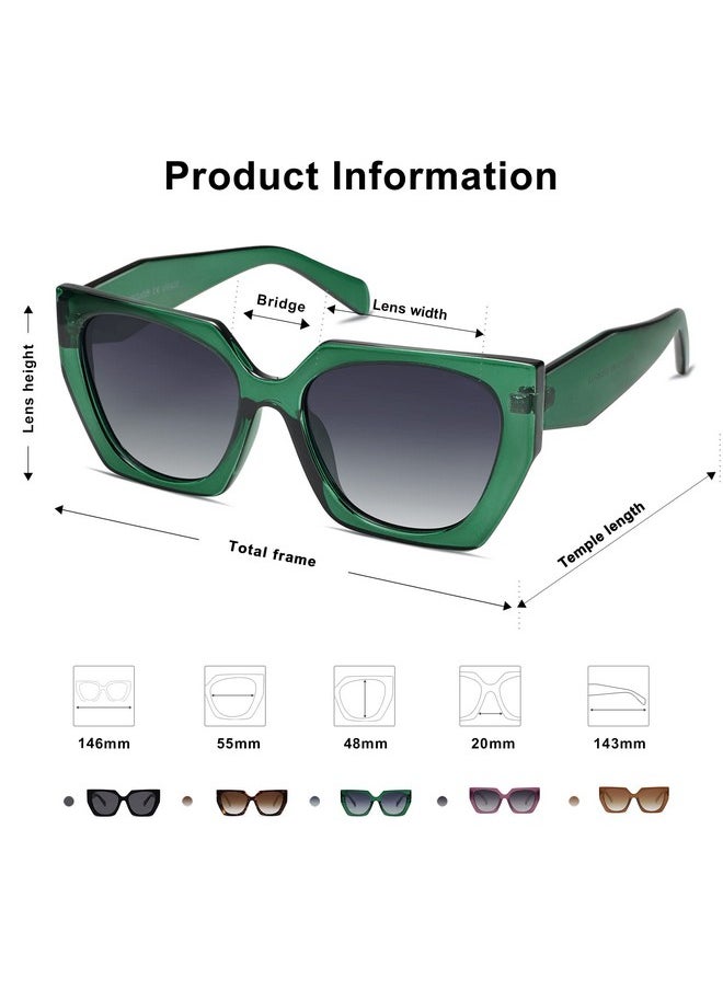 Sojos Retro Polarized Oversized Sunglasses Womens Big Square Vintage Designer Sunnies Sj2205 Clear Greengrey  - Image 4