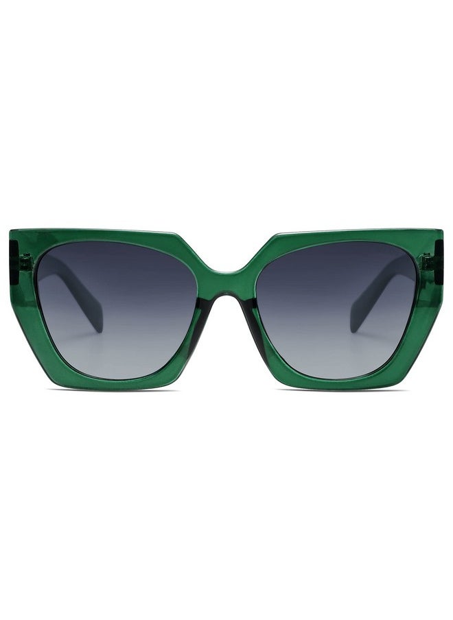 Sojos Retro Polarized Oversized Sunglasses Womens Big Square Vintage Designer Sunnies Sj2205 Clear Greengrey  - Image 1