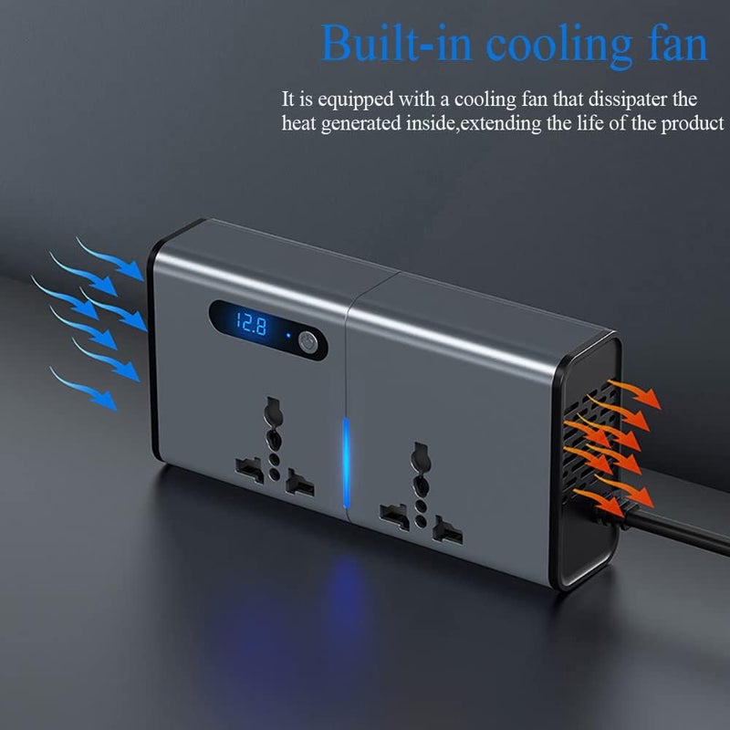200W Car Power Inverter with 3 USB and 1 Type-C Ports, DC 12/24V to 220V AC Converter - Image 5