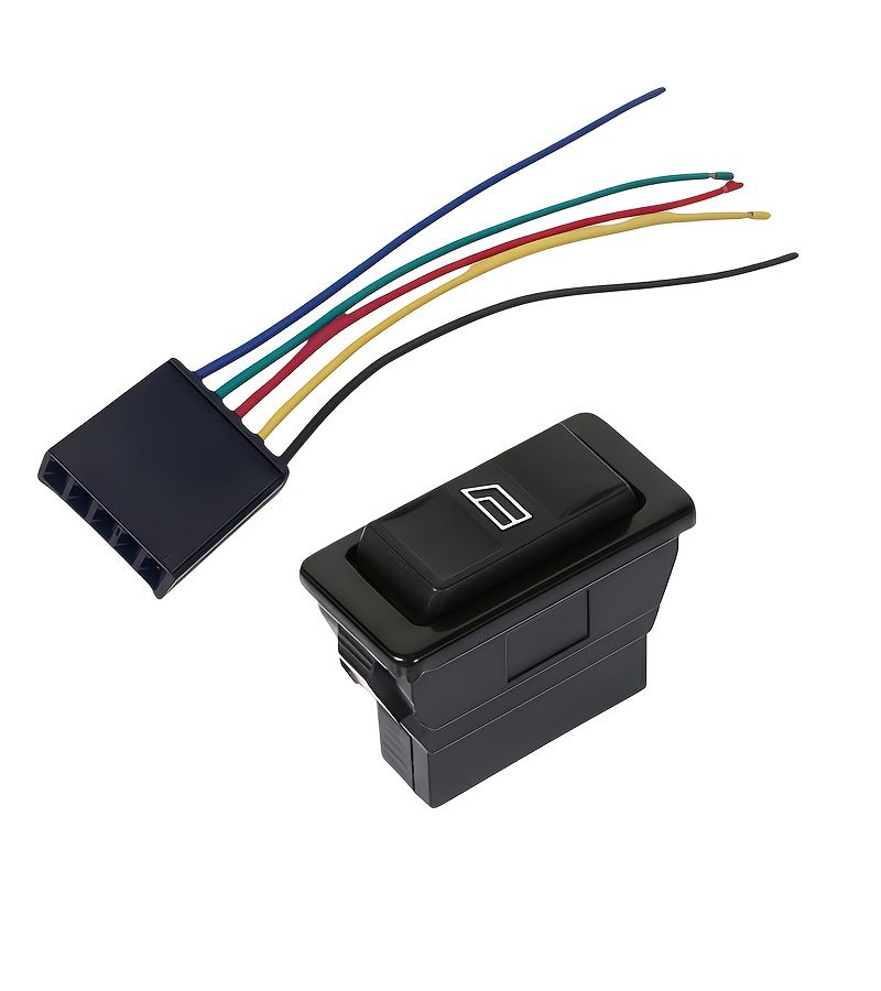 Universal Car Electric Window Lift Switch 1 Set With Black Cable Harness - Image 3
