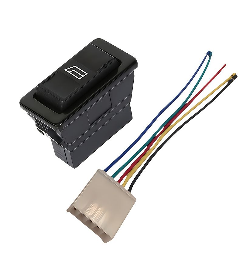 Universal Car Electric Window Lift Switch 1 Set With Black Cable Harness - Image 4