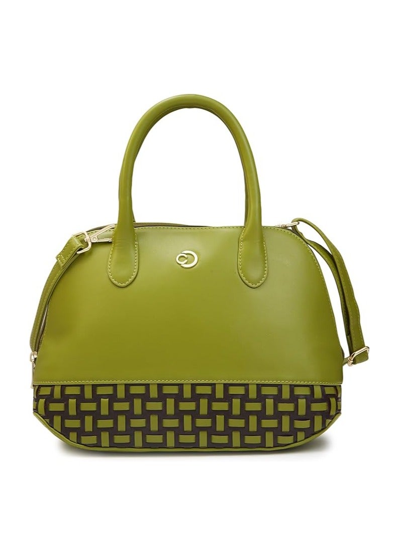 Caprese ZETA SATCHEL MEDIUM OLIVE QUILTED WOMEN'S HANDBAG - Image 1