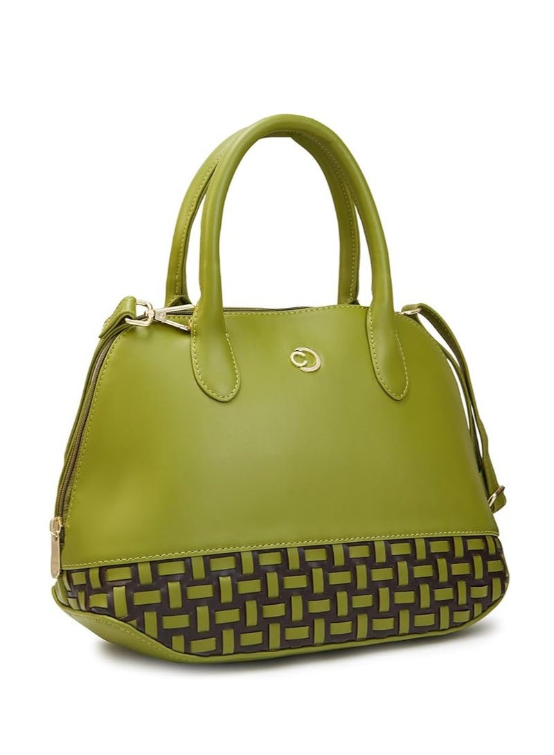 Caprese ZETA SATCHEL MEDIUM OLIVE QUILTED WOMEN'S HANDBAG - Image 5