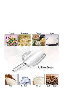 NIBEMINENT Ice Scoop, Stainless Steel Scoop for Freezer Popcorn Machine Maker Candy Flour Spoon Shovel Cream Kitchen Bar Wedding Party Sliver  - Image 2