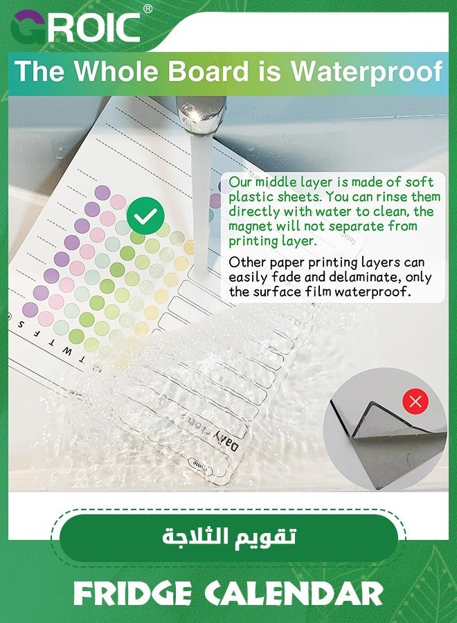 GROIC Dry Erase Calendar Kit,Magnetic for Refrigerator Set,Fridge Whiteboard Meal Planner Menu Board,Office Supplies with 2 Magnetic Markers  - Image 3