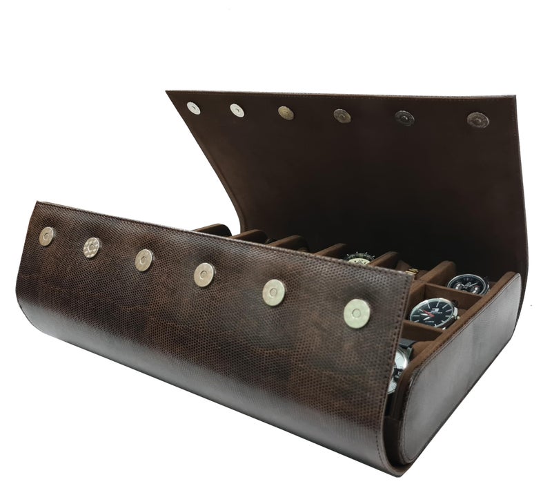 essart 18-Slot Travel Watch Organizer – Elegant PU Leather Watch Roll for Collectors, Scratch-Proof & Portable Storage - Image 1