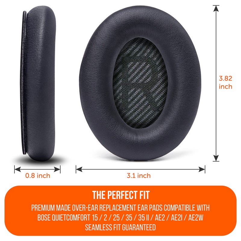 WC Wicked Cushions Upgraded Replacement Ear Pads for Bose QC35 & QC35ii (QuietComfort 35) Headphones & More - Softer Leather, Luxurious Memory Foam, Added Thickness, Extra Durability | Black - Image 5