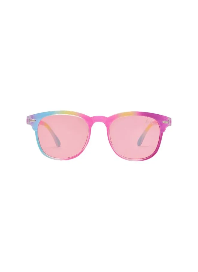 لي كوبر Polarized Sunglasses Rainbow Colorful Frame Pink Mirror Lens 41mm  - LCK115C03