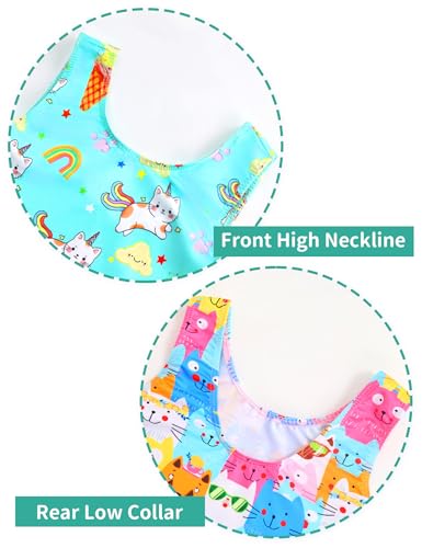Nymphperi Leotard for Girls Gymnastics Size 5-6 Years Old Colorful Practice Outfits Kids Green Biketard 2 Pack - Image 3