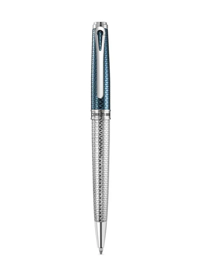 CERRUTI 1881 Giovanni Pen Blue Lacquer & Stainless Steel Finish, Signature Branding