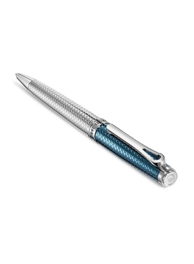 CERRUTI 1881 Giovanni Pen Blue Lacquer & Stainless Steel Finish, Signature Branding
