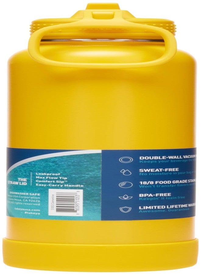 Takeya Actives 40 oz Water Bottle with Straw Lid - Double Wall Stainless Steel Insulation - Dishwasher Safe & BPA-Free - Removable Bumper - Clementine - Image 4