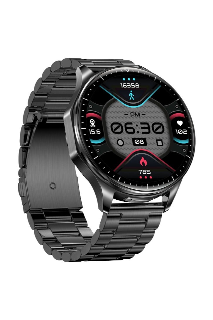 رولستيمي ساعة ذكية مع سماعات الأذن ، ساعة الأعمال ، 2 في 1 توس الساعات الذكية ، 1.43 " الملونة أمولد عرض ساعة ذكية لالروبوت دائرة الرقابة الداخلية ، مقاوم للماء اللياقة البدنية المقتفي وقت طويل الاستعداد ساعة تي 98 أسود - Image 3