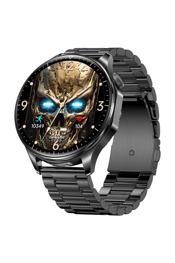 رولستيمي ساعة ذكية مع سماعات الأذن ، ساعة الأعمال ، 2 في 1 توس الساعات الذكية ، 1.43 " الملونة أمولد عرض ساعة ذكية لالروبوت دائرة الرقابة الداخلية ، مقاوم للماء اللياقة البدنية المقتفي وقت طويل الاستعداد ساعة تي 98 أسود - Image 4