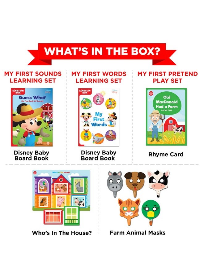Einstein Box Einstein Box Featuring Disney for 1-Year-Old Boys/Girls Toddler| Board Books and Pretend Play Gift Pack| Learning and Educational Toys| with Mickey and Minnie Mouse| Winnie The Pooh (1 Box Set)  - Image 2
