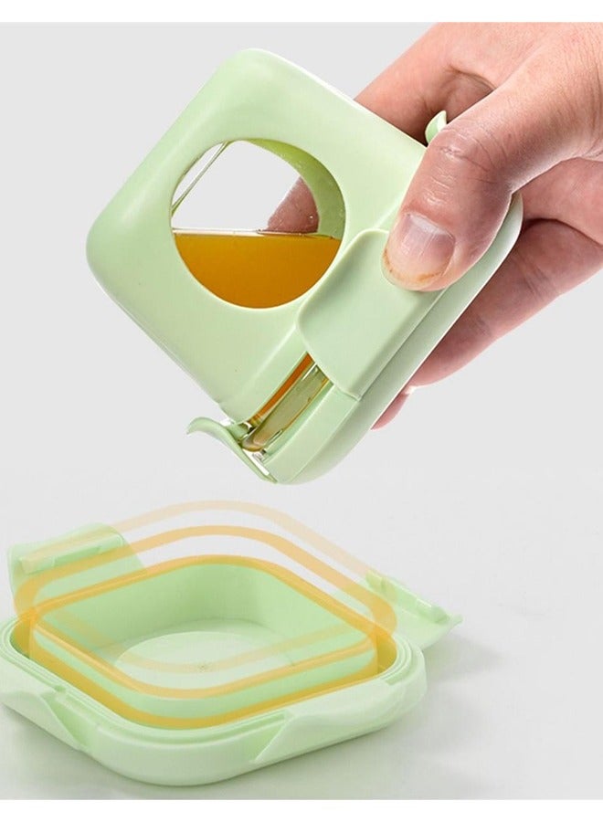 Green square type glass complementary 4 food boxes with 1 tray - Image 2