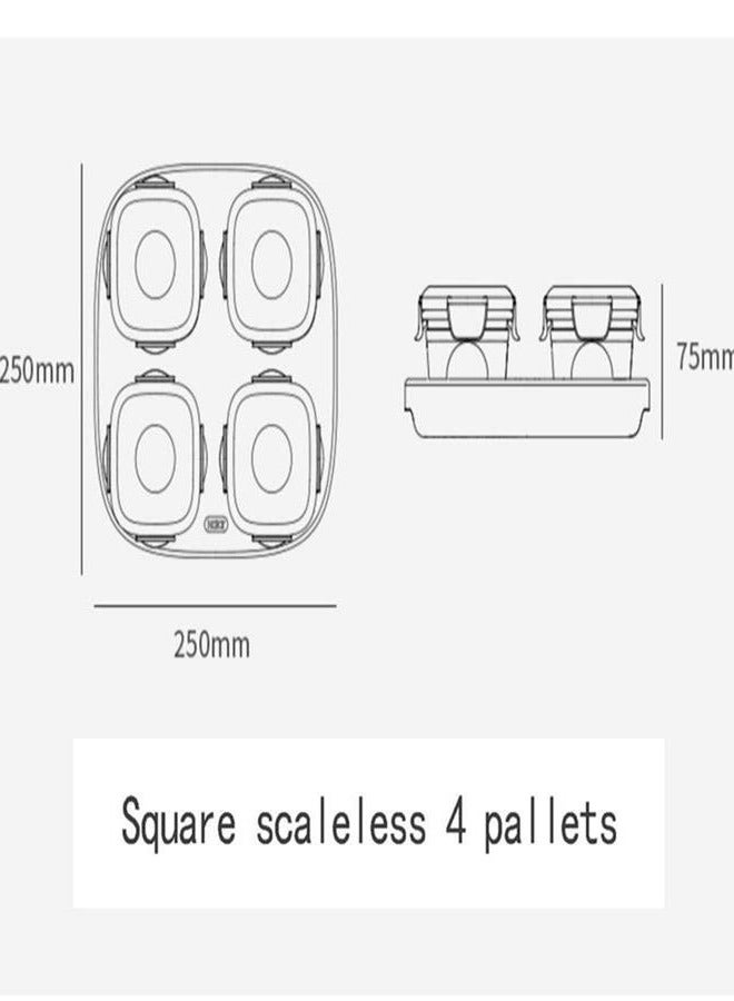 Green square type glass complementary 4 food boxes with 1 tray - Image 4