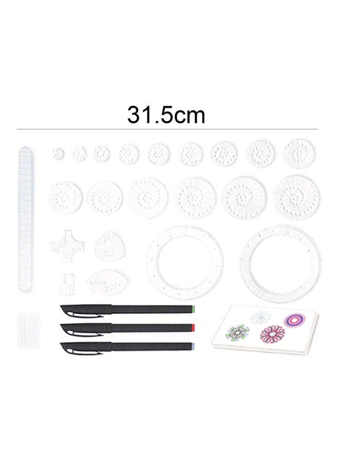 NIBEMINENT Multifunctional Flower Ruler Set White/Black/Red - Image 5
