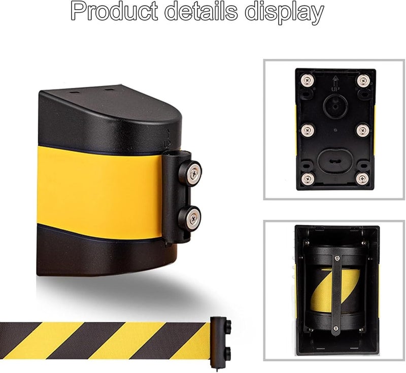 Portable Belt Barrier, Magnetic attraction Retractable, with mounting accessories, 2/3/5/10M Wall Mount Cordon(5M/16.4FT) - Image 5