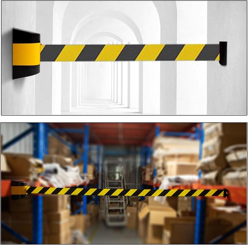 Portable Belt Barrier, Magnetic attraction Retractable, with mounting accessories, 2/3/5/10M Wall Mount Cordon(5M/16.4FT) - Image 2