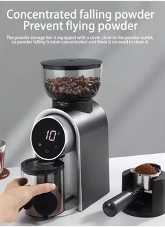 ELFSA Electric Coffee Bean Grinder with 25 Gears Adjustment and Digital Display 150W Black  - Image 2