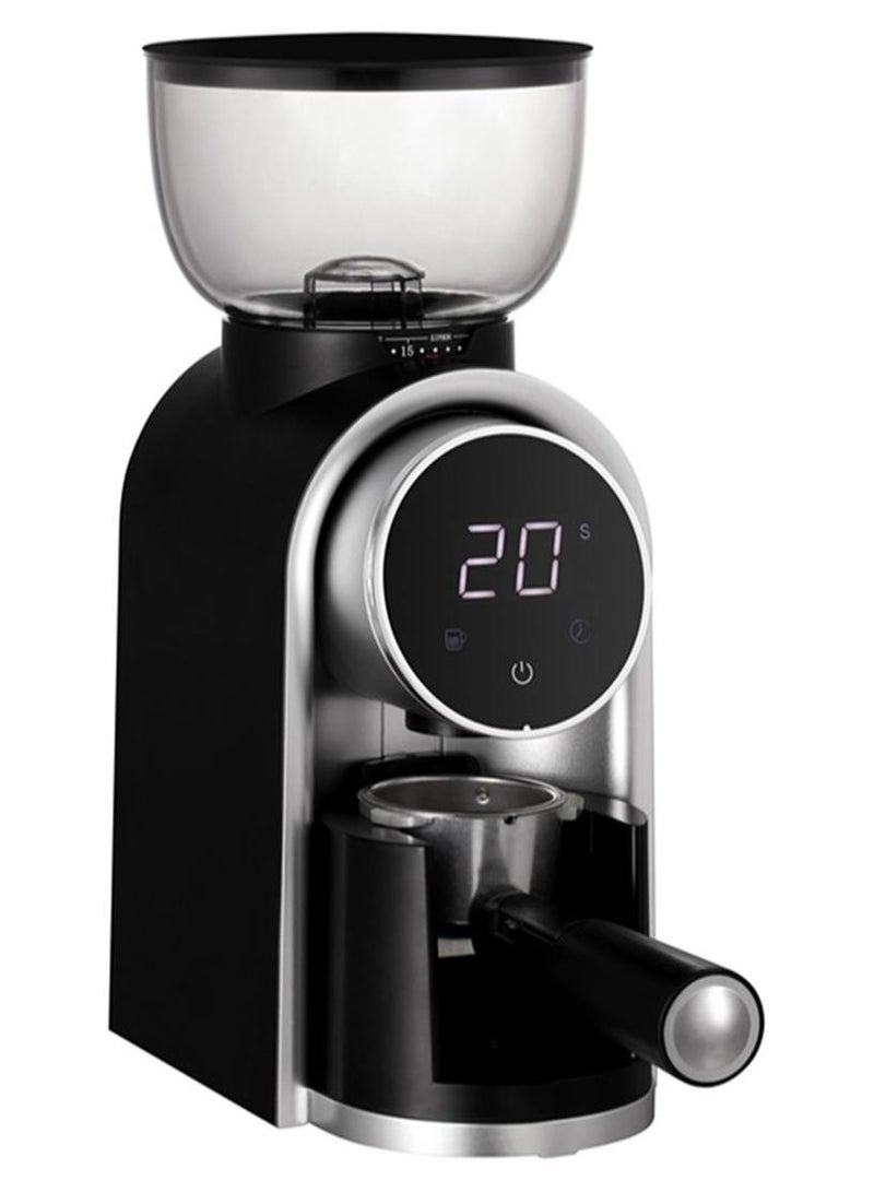 إلفسا مطحنة حبوب القهوة الكهربائية مع 25 تروسًا للتعديل وشاشة رقمية 150 وات باللون الأسود - Image 1