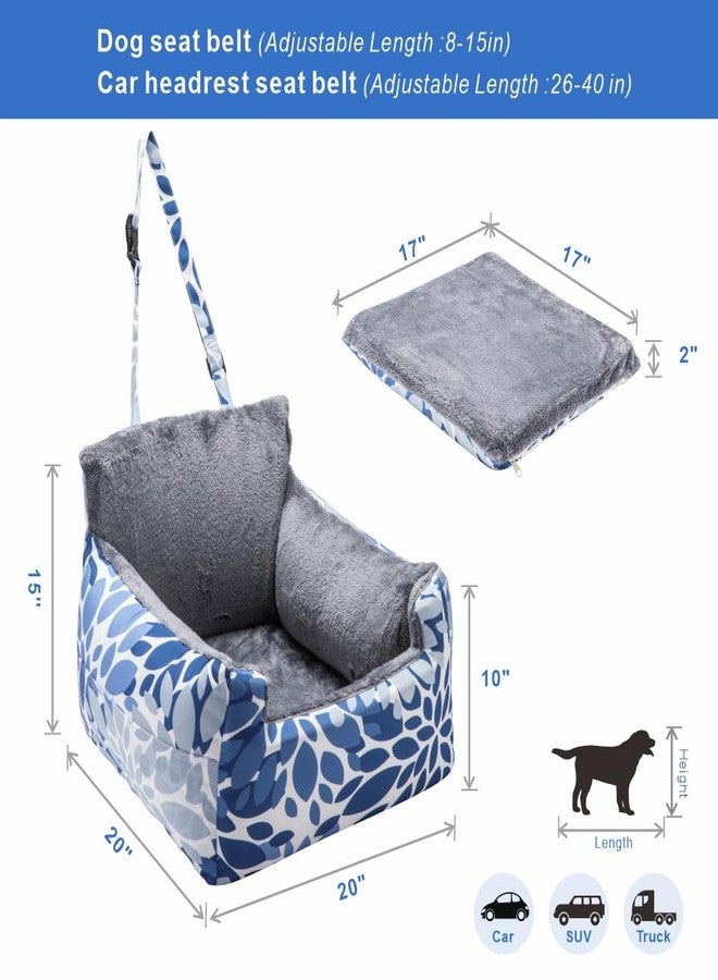 JMGBird Dog Car Seat, Dog Car Seats for Small Dogs Portable Car Dog Bed Pet Booster Seat Washable Puppy Car Seat with Safety Leash and Storage Pockets Up to 25lbs - Image 3