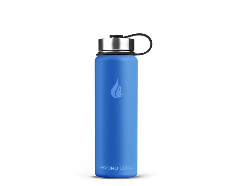 HYDRO CELL Stainless Steel Insulated Water Bottle with Straw - For Cold & Hot Drinks - Metal Vacuum Flask with Screw Cap and Modern Leakproof Sport Thermos for Adults (Denim 24oz) - Image 3
