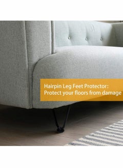 Excefore 4 Inch Metal Hairpin Furniture Legs Set of 4, Includes Rubber Floor Protectors Black, Home DIY Projects for Sofa Bed Cabinet TV Stand  - Image 4