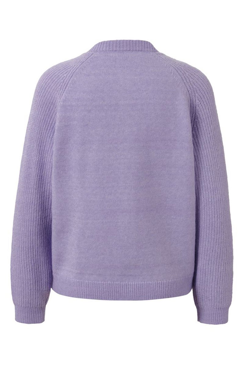 Tchibo كارديجان محبوك بياقة دائرية للنساء، بنفسجي - Image 3