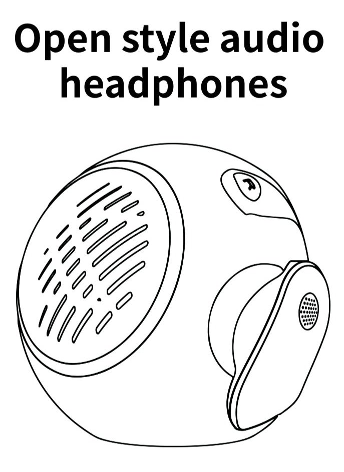 Generic - Open Ear TWS Headphones with Ear hook, Portable Mini Speaker 3D Ball Charging Case Clear Stereo Sound Built-in Mic,Wireless Headset Earbuds Workout Sports Fitness Bluetooth Earphones (Lavender Purple) - Image 1