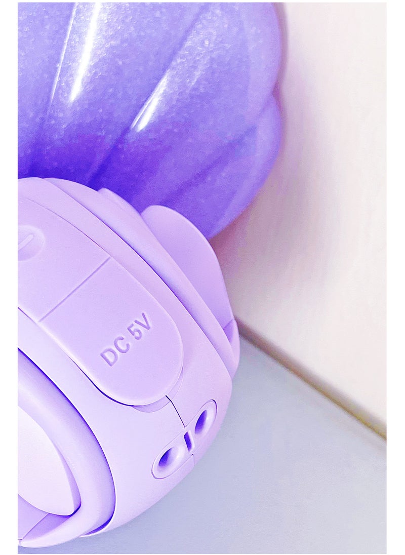 Generic - Open Ear TWS Headphones with Ear hook, Portable Mini Speaker 3D Ball Charging Case Clear Stereo Sound Built-in Mic,Wireless Headset Earbuds Workout Sports Fitness Bluetooth Earphones (Lavender Purple) - Image 1