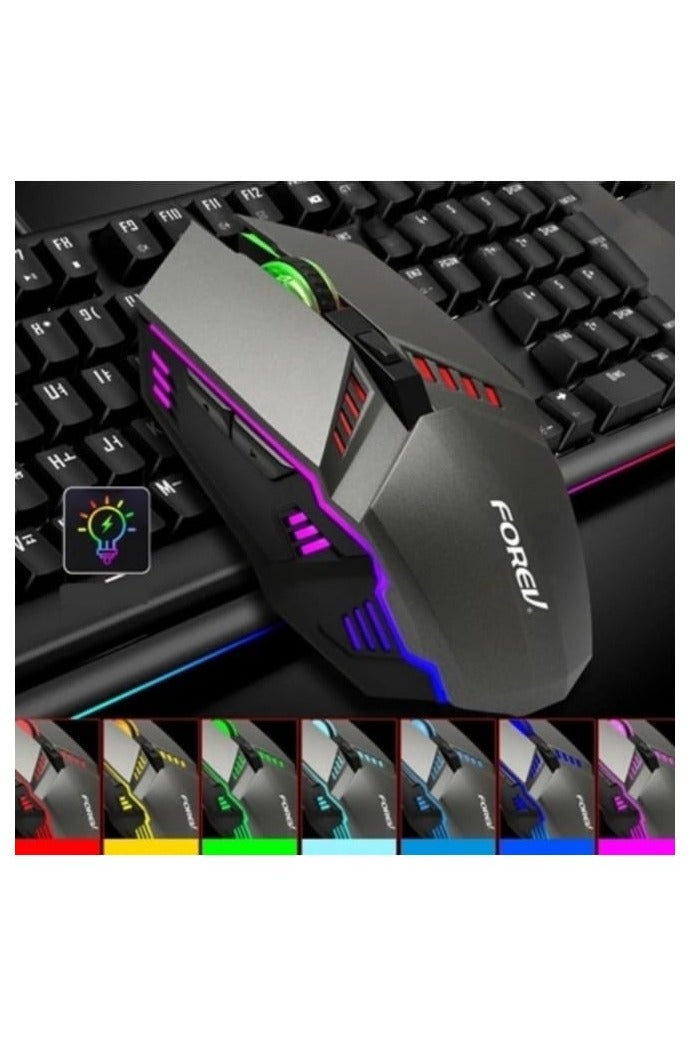 Forev Wired Gaming Mouse – Ergonomic RGB Backlit Optical Mouse with Adjustable DPI for PC & Laptop – High-Precision Gaming Accessory, Black - Image 2