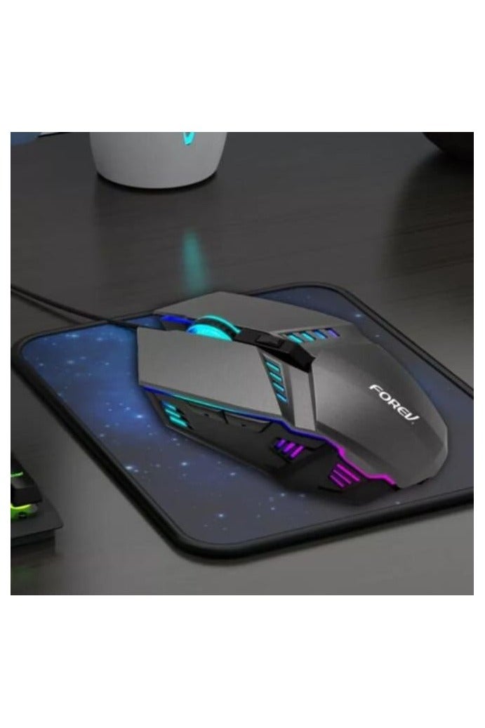 Forev Wired Gaming Mouse – Ergonomic RGB Backlit Optical Mouse with Adjustable DPI for PC & Laptop – High-Precision Gaming Accessory, Black - Image 4