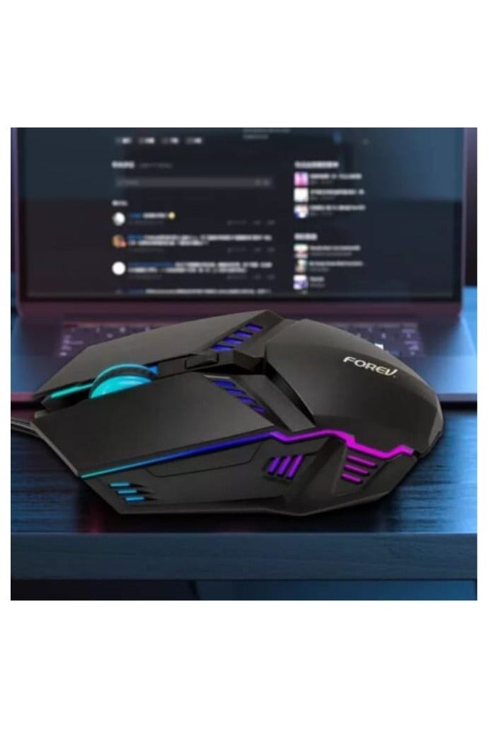 Forev Wired Gaming Mouse – Ergonomic RGB Backlit Optical Mouse with Adjustable DPI for PC & Laptop – High-Precision Gaming Accessory, Black - Image 5