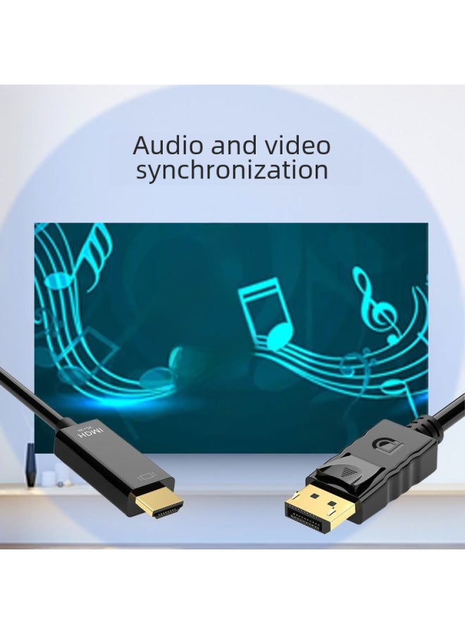 Neutral Dp To Hdmi Cable Host Connection Computer Tv Projector 4k Hd Adapter Cable Large Dp To Hdmi - Image 2