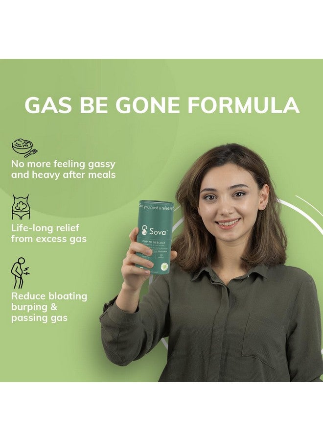 Sova Pop To Debloat Powder For Healthy Digestion With 10 Billion Cfus | Prevent Gassiness, Bloating & Discomfort | Clinically Researched Prebiotics, Probiotics & Digestive Enzymes | 15 Vegan Sachets - Image 2