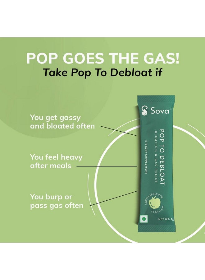 Sova Pop To Debloat Powder For Healthy Digestion With 10 Billion Cfus | Prevent Gassiness, Bloating & Discomfort | Clinically Researched Prebiotics, Probiotics & Digestive Enzymes | 15 Vegan Sachets - Image 3