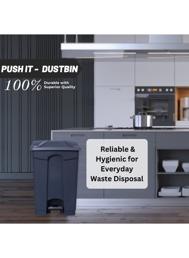 إس إن إتش سلة مهملات | سلة مهملات | سلة مهملات بدواسة قدم | سلة مهملات بغطاء دفع | سلة مهملات سهلة الطي للمطبخ والحمام والمكتب والاستخدام الخارجي | سلة مهملات مقاومة للعوامل الجوية بغطاء محكم | حاوية نفايات بلاستيكية متينة | مزودة بدبابيس مفصلية إضافية - Image 4