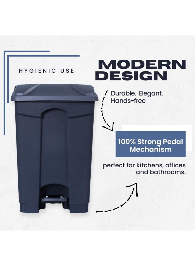 إس إن إتش سلة مهملات | سلة مهملات | سلة مهملات بدواسة قدم | سلة مهملات بغطاء دفع | سلة مهملات سهلة الطي للمطبخ والحمام والمكتب والاستخدام الخارجي | سلة مهملات مقاومة للعوامل الجوية بغطاء محكم | حاوية نفايات بلاستيكية متينة | مزودة بدبابيس مفصلية إضافية - Image 3