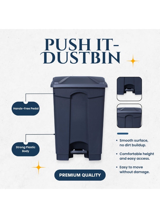 إس إن إتش سلة مهملات | سلة مهملات | سلة مهملات بدواسة قدم | سلة مهملات بغطاء دفع | سلة مهملات سهلة الطي للمطبخ والحمام والمكتب والاستخدام الخارجي | سلة مهملات مقاومة للعوامل الجوية بغطاء محكم | حاوية نفايات بلاستيكية متينة | مزودة بدبابيس مفصلية إضافية - Image 2