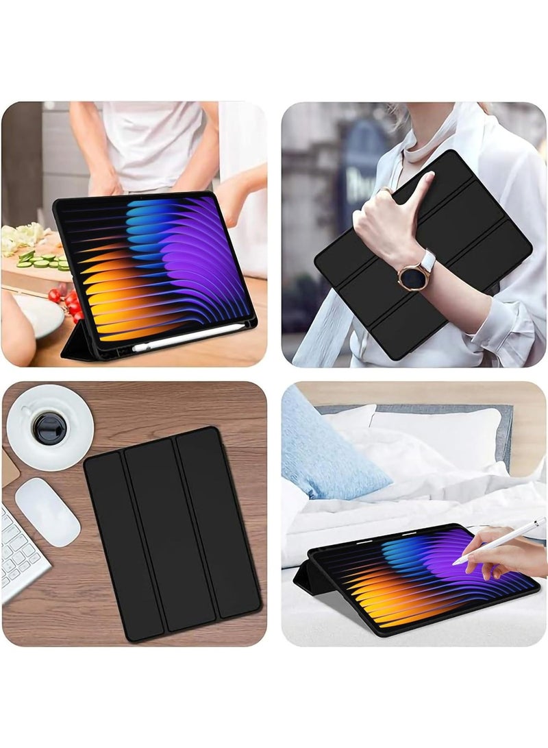 Case Compatible with Hiaomi Mi Pad 7/Mi Pad 7 Pro 11.2 inch  Stand Function, Smart Cover with Auto Sleep Wake, Protective Case in Tpu Anti-Scratch - black - Image 2