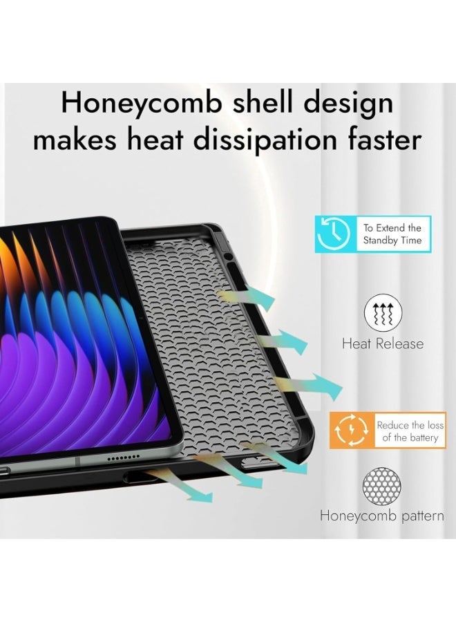 Case Compatible with Hiaomi Mi Pad 7/Mi Pad 7 Pro 11.2 inch  Stand Function, Smart Cover with Auto Sleep Wake, Protective Case in Tpu Anti-Scratch - black - Image 4