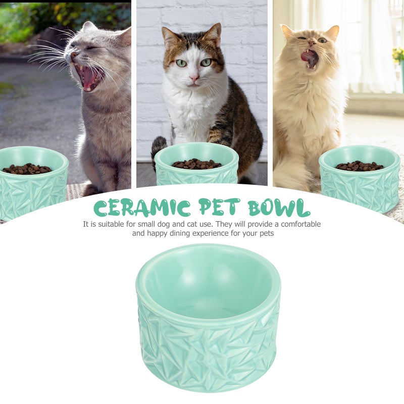 2pcs Neck Pet Feeder Ceramic Cat Bowl Cat Food Bowl Anti-Skid Feeder - Image 2