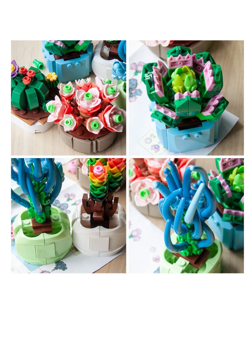 Succulents Bonsai Building Kit, Succulents Blind Box Series, Artificial Flower Botanical Collection, Plant Decor Building Set for Kids Adults Home Office, Random 2 Boxes  - Image 5