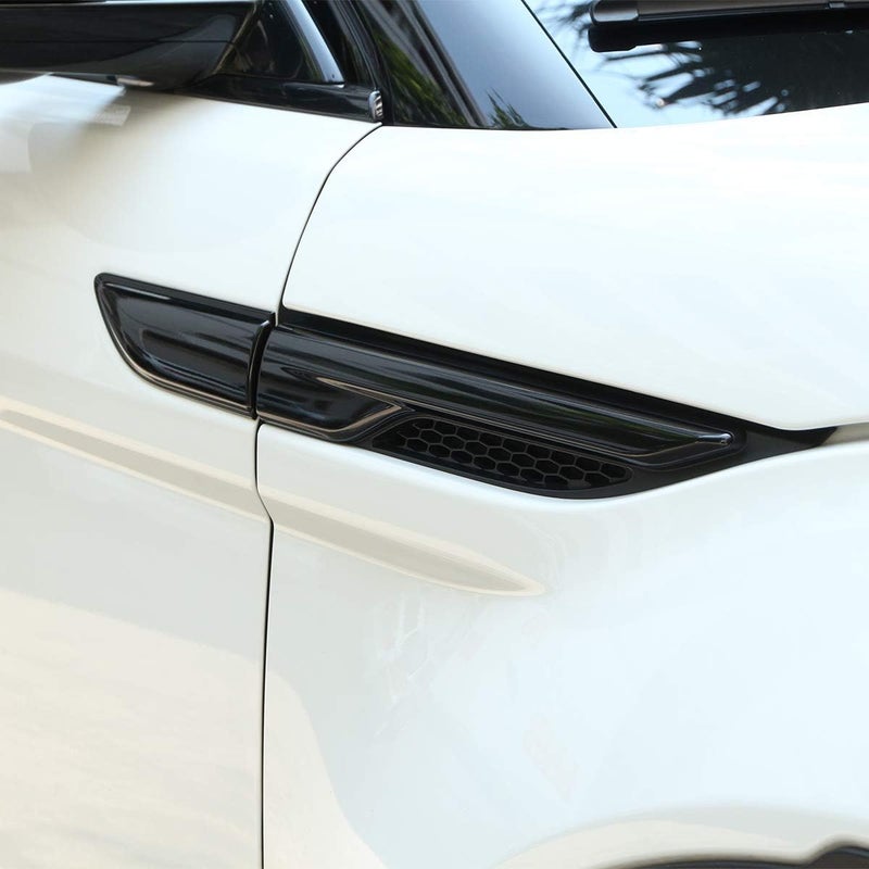 METYOUCAR زينة فتحة تهوية الهواء لحاجز باب الجانب من مادة ABS لسيارات لاند روفر رينج روفر إيفوك (Land Rover Range Rover Evoque) للموديلات 2012-2017، بلون أسود بيانو (Piano Black) - Image 3
