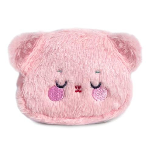WisePoint Plush Coin Purse, Soft Change Purse Coin Pouch with Zipper, Bear Shaped Coin Wallet for Women and Girls, Exquisite Coin Bag Small Storage Bag for Lipsticks, Coin, Cards, Cash (pink) - Image 1