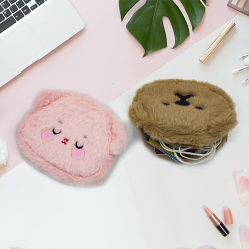 WisePoint Plush Coin Purse, Soft Change Purse Coin Pouch with Zipper, Bear Shaped Coin Wallet for Women and Girls, Exquisite Coin Bag Small Storage Bag for Lipsticks, Coin, Cards, Cash (pink) - Image 5