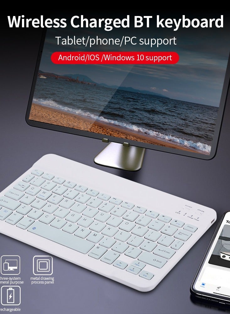 Universal Wireless BT Keyboard Three System Rechargeable Mobilephone Tablet  - Image 3